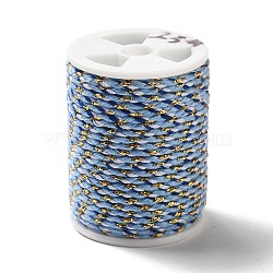 4-Ply Polycotton Cord, Handmade Macrame Cotton Rope, for String Wall Hangings Plant Hanger, DIY Craft String Knitting, Cornflower Blue, 1.5mm, about 4.3 yards(4m)/roll(OCOR-Z003-D102)