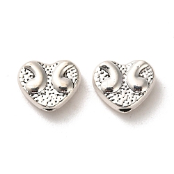 Tibetan Style Alloy Beads, Cadmium Free & Lead Free, Heart, Antique Silver, 7x9x4mm, Hole: 1.6mm, about 1162pcs/1000g(FIND-C043-086AS)