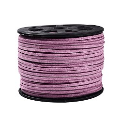 Eco-Friendly Faux Suede Cord, Faux Suede Lace, Plum, 3.0x1.4mm, about 98.42 yards(90m)/roll(LW-R007-3.0mm-0010)