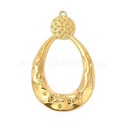 Ion Plating(IP) 304 Stainless Steel Big Pendant Rhinestone Settings, Teardrop, Real 18K Gold Plated, Fit For 1.4~2.5mm Rhinestone, 54x32.5x3.5mm, Hole: 2.5mm(STAS-A070-29G)
