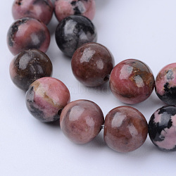 Natural Rhodonite Beads Strands, Round, 8~8.5mm, Hole: 1mm, about 47pcs/strand, 15.5 inch(X-G-Q462-8mm-25)