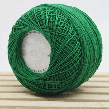 45g Cotton Size 8 Crochet Threads, Embroidery Floss, Yarn for Lace Hand Knitting, Green, 1mm