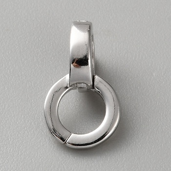 925 Sterling Silver Tube Bails, Loop Bails, Platinum, 14x8x5.5mm, Hole: 5mm and 3x4mm