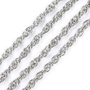 Iron Rope Chains, Unwelded, Platinum Color, with Spool, Link:3mm, wire: 0.6mm thick, about 328.08 Feet(100m)/roll