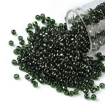TOHO Round Seed Beads, Japanese Seed Beads, (333) Gold Luster Fern, 8/0, 3mm, Hole: 1mm, about 222pcs/bottle, 10g/bottle