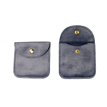 Velvet Jewelry Bag, for Bracelet, Necklace, Earrings Storage, Square, Gray, 8x8cm