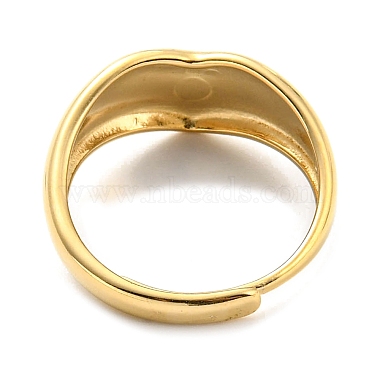 anillo de corazón de acero inoxidable ajustable 304 para mujer(RJEW-C016-05G)-3