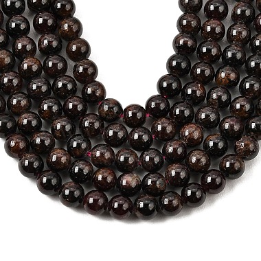 Natural Garnet Gemstone Bead Strands(G-R263-6mm)-2