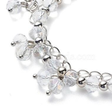 Glass Brided Beaded Dangle Stud Earrings & Multi-strand Bracelet(SJEW-JS01257)-4