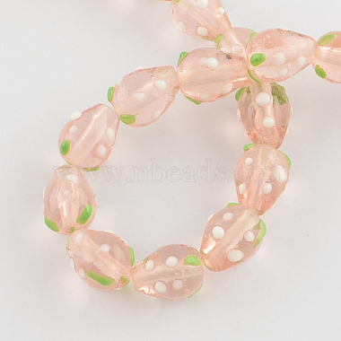 Handmade Lampwork 3D Strawberry Beads(LAMP-R109B-16)-2