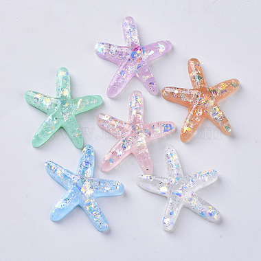 40mm Mixed Color Starfish Resin Cabochons