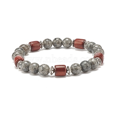 Natural Mixed Gemstone Beaded Stretch Bracelet for Women or Men(BJEW-JB07732)-3