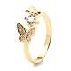 Brass Micro Pave Cubic Zirconia Cuff Ring(X-RJEW-F116-20G)-3