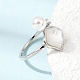 Adjustable Brass White Shell Cuff Rings(SH-CBA3B38-01P)-2