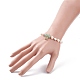 Natural Green Aventurine & Pearl Beaded Bracelet with Cubic Zirconia Heart Charm(BJEW-JB08167-02)-3