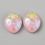 Opaque Resin Cabochons, with Glitter Powder, Strawberry, 22.5x18.5x8.5mm(CRES-CJC0011-001B)