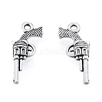 Tibetan Style Alloy Pendants, Cadmium Free & Lead Free, Gun, Antique Silver, 20x9x3mm, Hole: 1.5mm, about 1400pcs/1000g(TIBEP-N012-03)