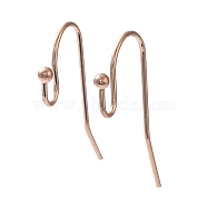 Ion Plating(IP) 316 Stainless Steel Earring Hooks, Ear Wire, Rose Gold, 21x12x2mm, 20 Gauge, Pin: 0.8mm(STAS-E145-09RG)