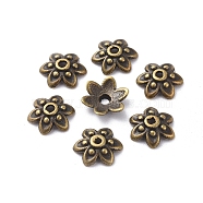 Tibetan Style Bead Caps, Lead Free, Cadmium Free and Nickel Free, Antique Bronze, 9x3mm, Hole: 1mm(MLF0626Y-NF)
