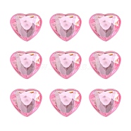 Imitation Taiwan Acrylic Rhinestone Cabochons, Flat Back & Faceted, Heart, Pearl Pink, 16x16x3mm(X-GACR-A025-16x16mm-03)