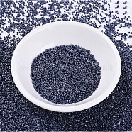 MIYUKI Delica Beads Small, Cylinder, Japanese Seed Beads, 15/0, (DB0301) Matte Gunmetal, 1.1x1.3mm, Hole: 0.7mm, about 3500pcs/10g(X-SEED-J020-DBS0301)