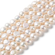 Natural Cultured Freshwater Pearl Beads Strands, Two Sides Polished, Grade 6A+, PapayaWhip, 9~12x7~8.5mm, Hole: 0.6mm, about 38pcs/strand, 14.57~14.76 inch(37~37.5cm)(PEAR-E018-70)