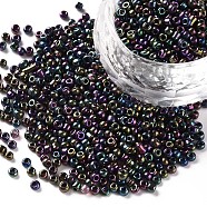12/0 Glass Seed Beads, Iris Round, Colorful, 2mm, Hole: 1mm, about 6666pcs/100g(X1-SEED-A009-2mm-603)