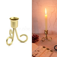 Iron Art Candle Holders, Candlestick, Light Gold, 8.45x7.35x4.8cm, Inner Diameter: 2.3cm(DJEW-C006-01LG)