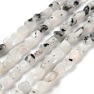 Natural Rainbow Moonstone Beads Strands, Nuggets, Tumbled Stone, 7~13x4.5~10x4.5~10mm, Hole: 1.2mm, about 44~46pcs/strand, 15.08''~16.14''(38.3~41cm)(G-P497-01E-56)