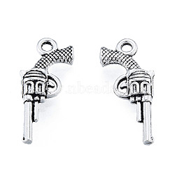 Tibetan Style Alloy Pendants, Cadmium Free & Lead Free, Gun, Antique Silver, 20x9x3mm, Hole: 1.5mm, about 1400pcs/1000g(TIBEP-N012-03)