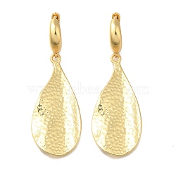 Rack Plating Leaf Brass Hoop Earrings, Long-Lasting Plated, Lead Free & Cadmium Free, Real 18K Gold Plated, 54x18.5mm(EJEW-H016-01G)