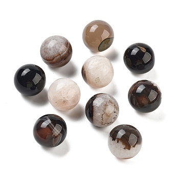 Natural Agate Sphere Beads, No Hole, Round, 20mm