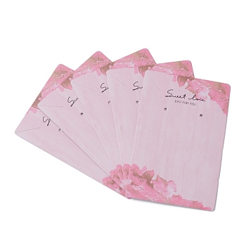 Coated Paper Bracelet Display Cards, Rectangle, Floral Pattern, 9.1x6x0.04cm