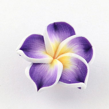 Dark Violet Flower Polymer Clay Beads