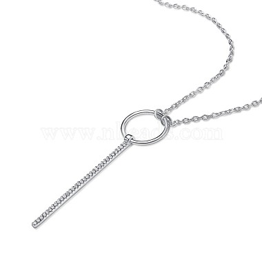 TINYSAND Key 925 Sterling Silver CZ Pendant Necklaces(TS-N342-S)-3