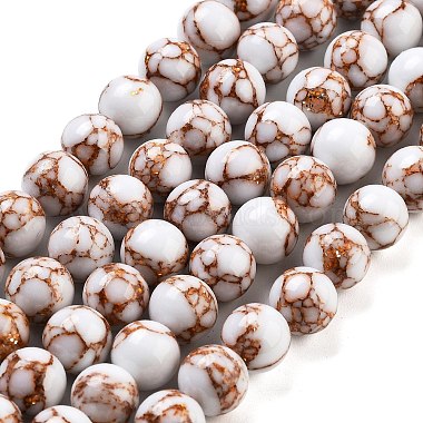 Snow Round Synthetic Turquoise Beads