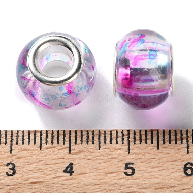 Transparent Two-Color Brass Cores Acrylic European Beads(OACR-M024-05S-01)-3