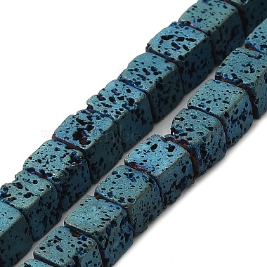 Electroplated Natural Lava Rock Beads Strands(G-Q1009-B01-01)-2