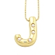 Brass & Plastic Pearl Letter Pendant Box Chain Necklaces for Women(NJEW-U017-01G-10)-1