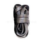 Soft Flat Leather Jewelry Cord, DIY Jewelry Making Material, Black, 10x1.4mm(WL-WH0008-02D-01)