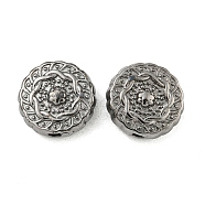 Tibetan Style Alloy Beads, Lead Free & Nickel Free & Cadmium Free, Flat Round, Gunmetal, 10x4mm, Hole: 1.5mm(TIBEB-R022-B-FF)