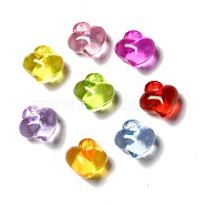 Transparent Acrylic Pendants, Asymmetrical Heart Charm, Mixed Color, 15.5x14x9.5mm, Hole: 3mm, about 610pcs/500g(TACR-P003-09)