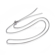 Adjustable 304 Stainless Steel Slider Necklaces, with Box Chains and Slider Stopper Beads, Stainless Steel Color, 29.4 inch(74.6cm)(X-NJEW-L156-002A-P)