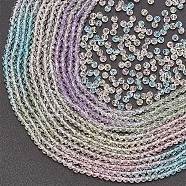 16 Strands 4 Color Transparent Glass Beads Strands, Faceted, Round, Mixed Color, 4~4.5mm, Hole: 1mm, about 90~95pcs/strand, 13.98 inch(35.5cm), 4 Strands/color(GLAA-AR0001-41)