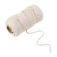 Cotton String Threads, Decorative String Threads, for DIY Crafts, Gift Wrapping and Jewelry Making, White, 3mm, about 100m/roll, 1roll(OCOR-CJ0001-02)
