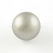 No Hole Spray Painted Brass Round Bell Beads, Fit for Cage Ball Pendants, Silver, 12mm(KKB-R001-12mm-08)