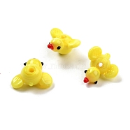 Handmade Lampwork Beads, Duck, Yellow, 20~24x20~22x7~10mm, Hole: 1.2~2mm(LAMP-I024-46A)