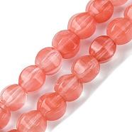 Cherry Quartz Glass Beads Strands, Faceted, Round, 10mm, Hole: 1.3mm, about 40pcs/strand, 16.14~16.22''(41~41.2cm)(G-H023-A10-01)