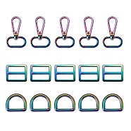 15Pcs 3 Style Zinc Alloy Swivel Clasps and Buckles, for Bag Replacement Accessories, Rainbow Color, pcs/style(FIND-SZ0002-14)