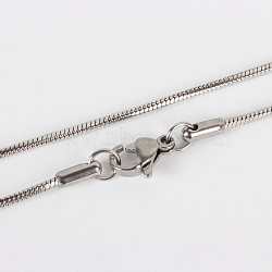 304 Stainless Steel Snake Chain Necklace Making, with Lobster Claw Clasps, Stainless Steel Color, 17.7 inch(45cm)(STAS-P045-19P)